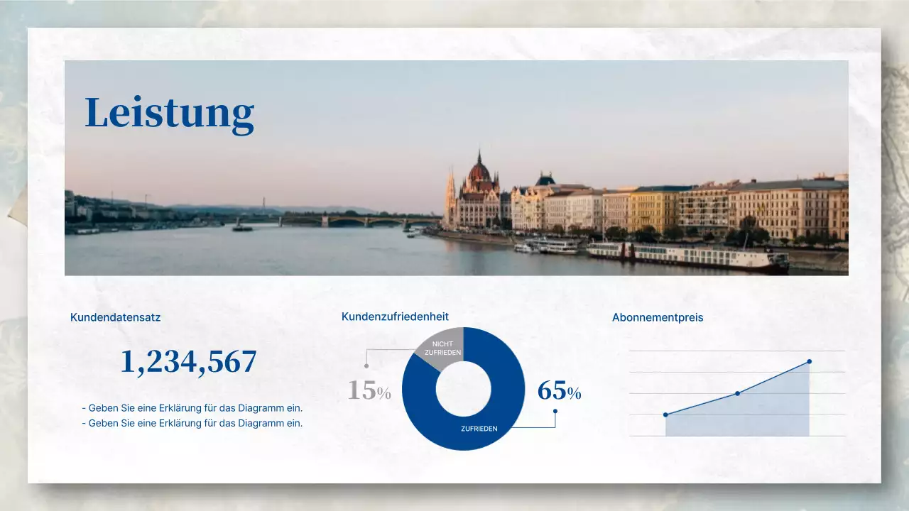 Ein postkartenähnliches Reisebüro in Blau- und Pastelltönen