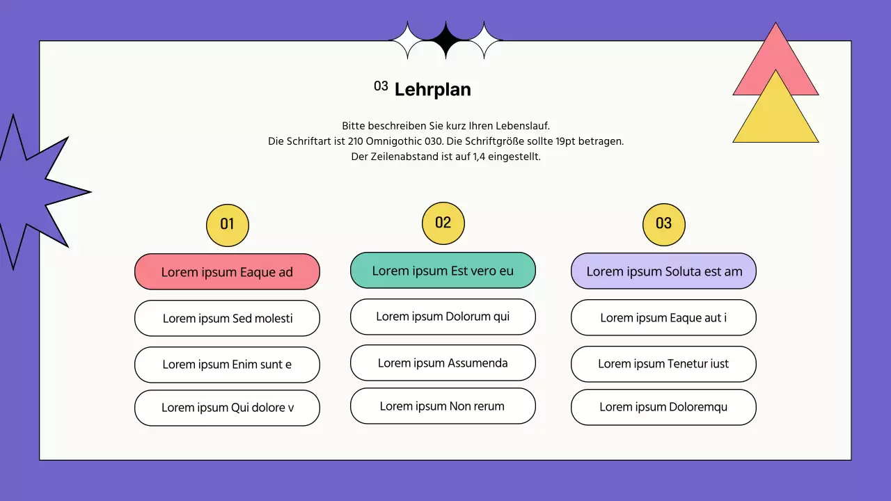 Kunst-Psychotherapie mit Formen in rosa-violetten Tönen Instruktor Syllabus Portfolio Training Instruktor Einführung