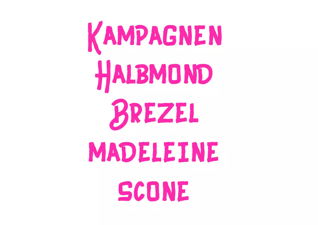 Werbung für ein Dessertgeschäft in Pink mit englischem Text