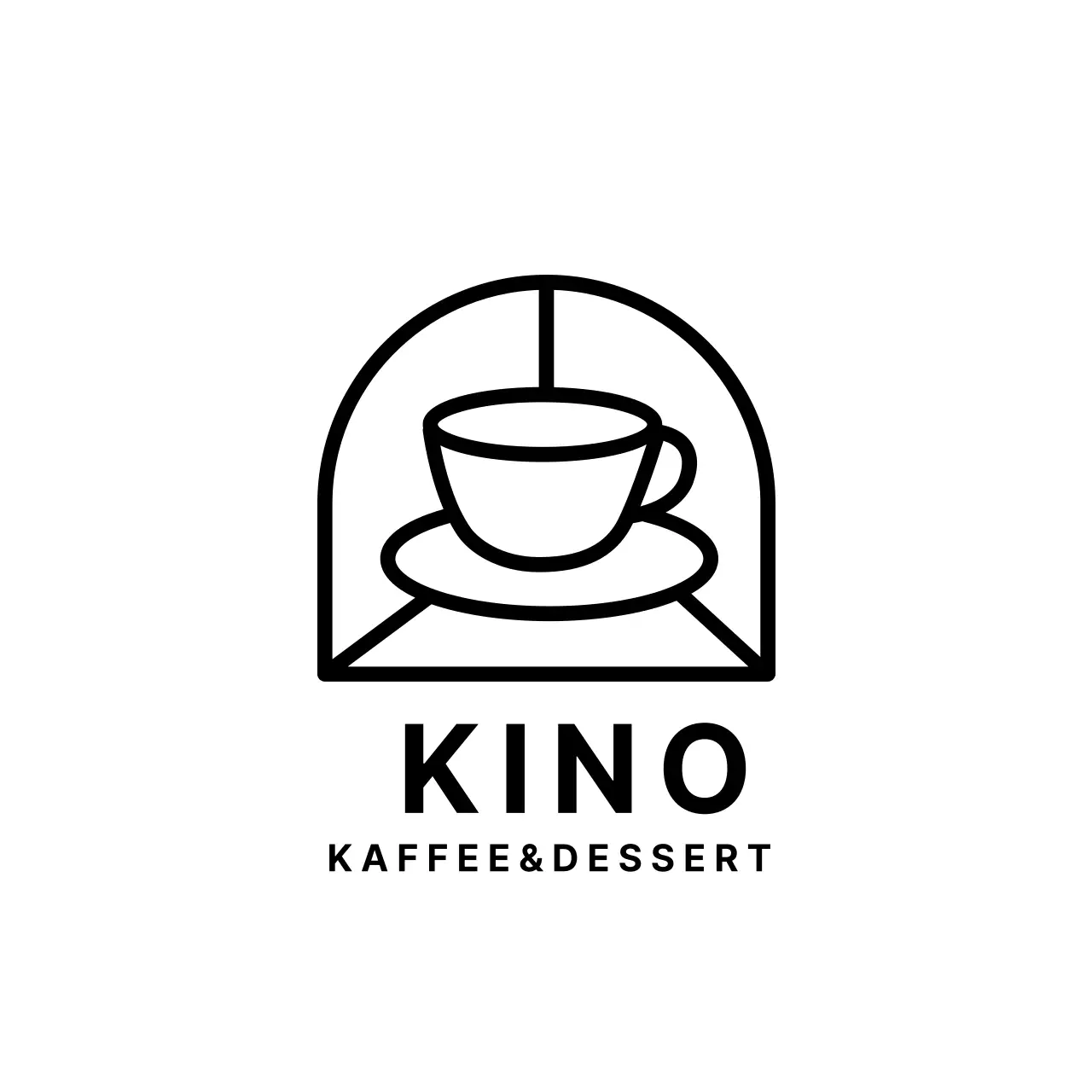 Weißes einfaches Café-Logo-Schild für Café