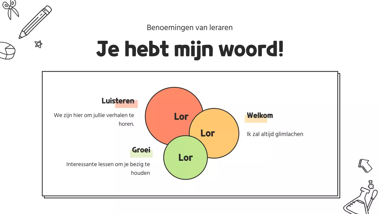 Een schattig cv voor basisschoolleraren in wit en geel