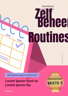 Een zelfhulpboek met een roze en beige plannerconcept