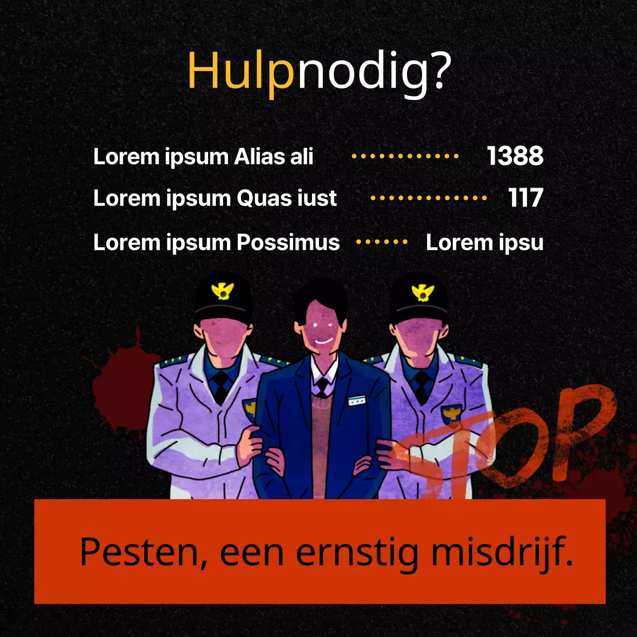 Post van het Adviescentrum voor pestpreventie in zwart en rood