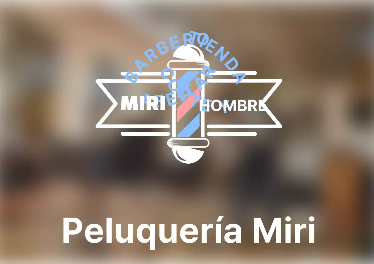 Diseño de barbería con ilustraciones limpias en blanco y azul