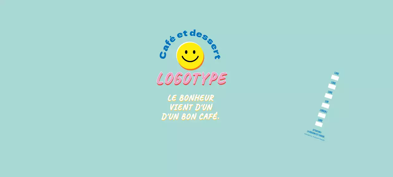 Bleu Mignon Illustration Lettering Cafe