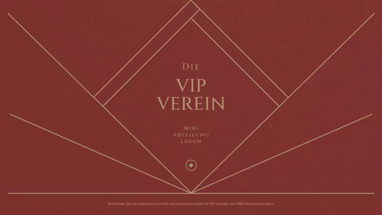 Ein luxuriöser Kaufhaus-VIP-Club in Rot und Marineblau