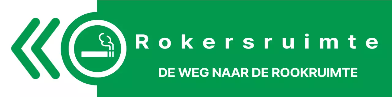 Eenvoudige, schone sigarettenpictogram en tekstcombinatie in groen en rood Lay-outstijl Routebeschrijving