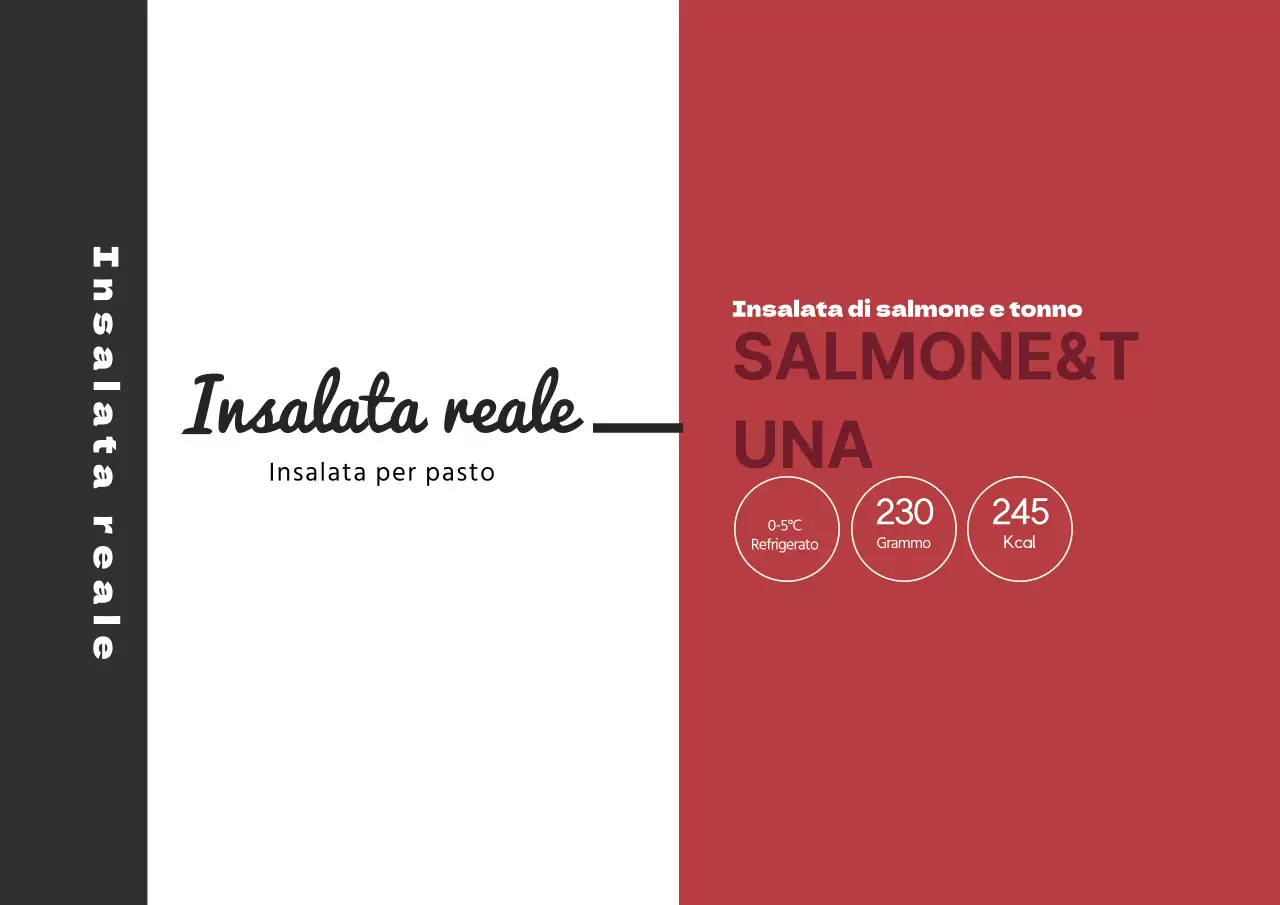 Etichetta alimentare rossa nera illustrazione insalata