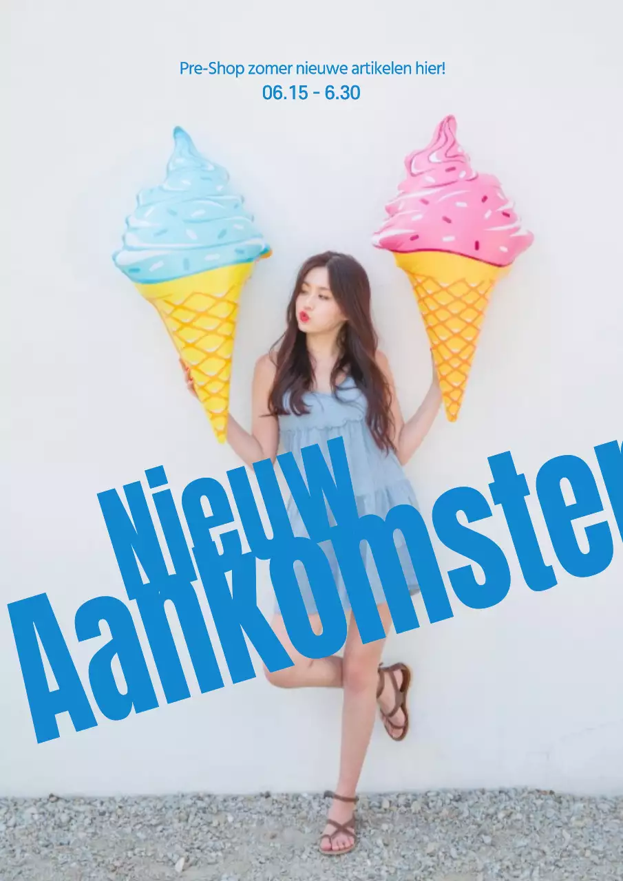 Stijlvolle nieuwkomers sale poster in blauw