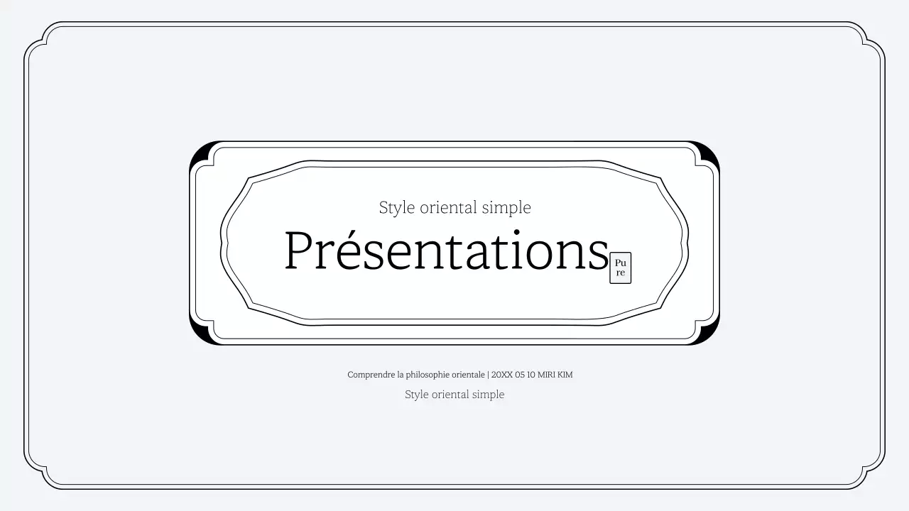 Kit de présentation simple de style oriental