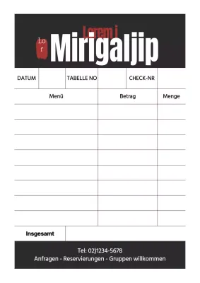 Schwarz und einfach Restaurant Bestellformular Design Poster