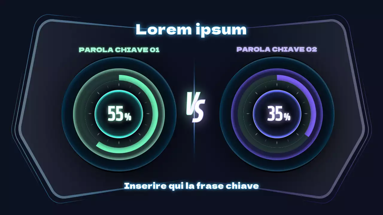 Grafico concettuale del tachimetro in nero e colori neon