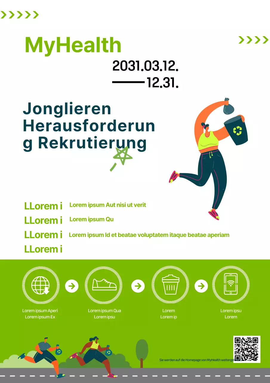 Grün-weiß und saubere Jonglier-Einstellung