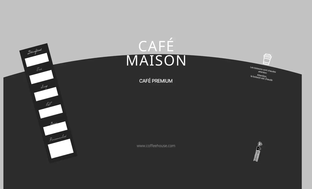 Symbologie simple et monochrome gobelets en papier pour cafés