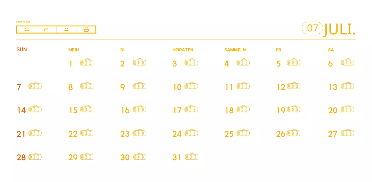 Orangefarbene Kalender zum Verschenken bei der Werbung für Ihr Yogastudio