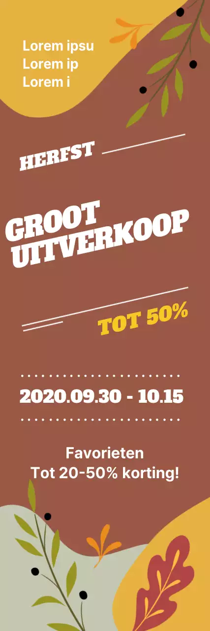 Bruine Gevallen Bladeren Illustratie Herfst Grote Uitverkoop