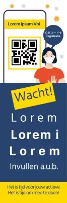 Blauw en geel geïllustreerde schone corona sign-in labels