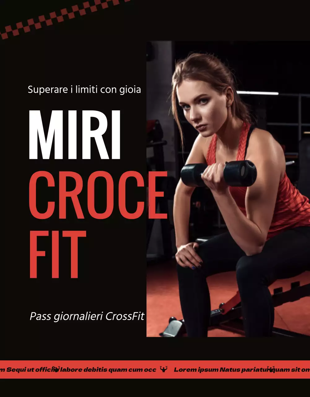 Promuovere un evento crossfit di tendenza in palestra in arancione e nero