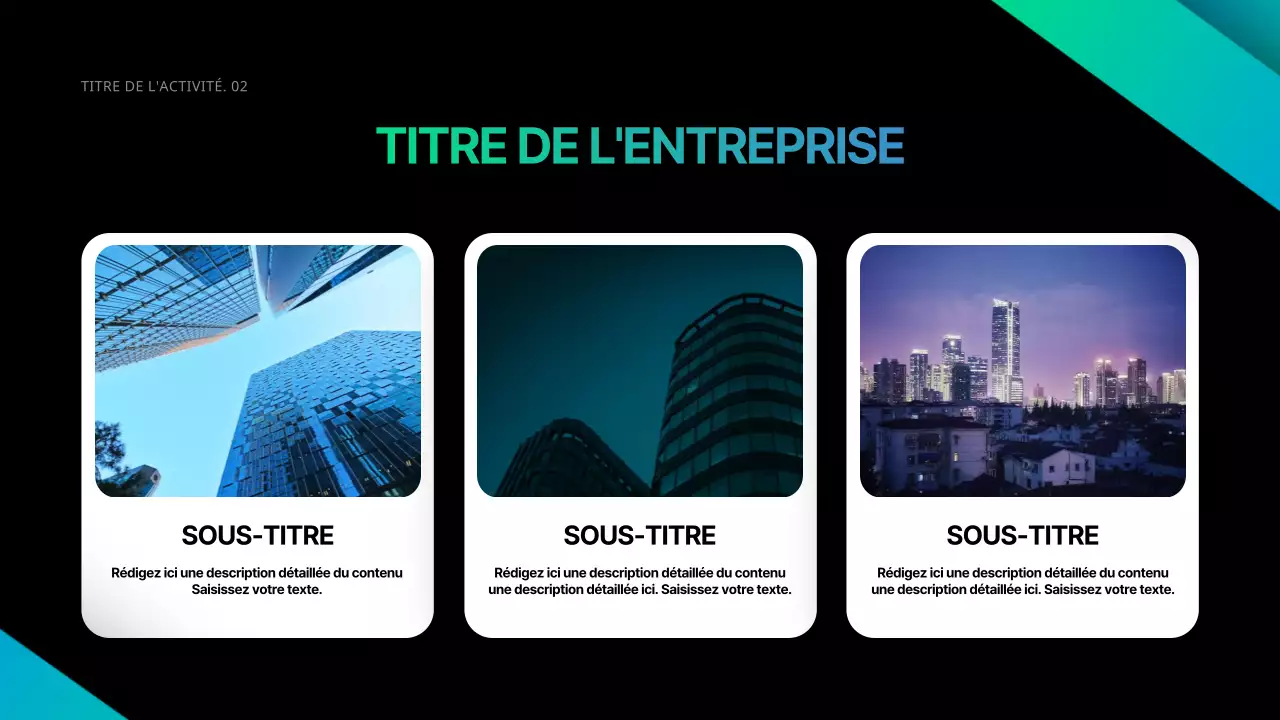 Les affaires en noir et en dégradé