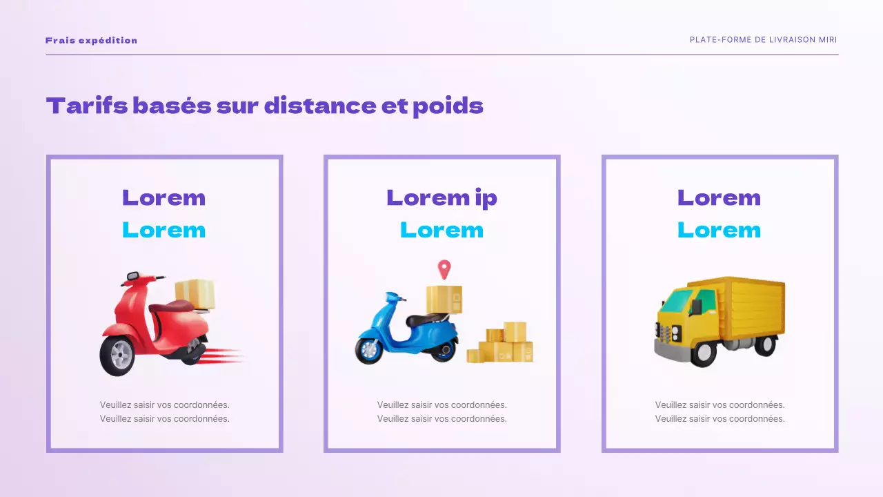 Présentation de la solution d'expédition facile purple sky Livraison