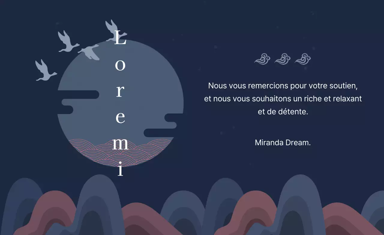 Bleu marine Classe Chuseok Merci