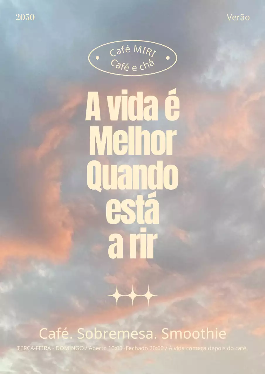 Cartaz de café em marfim