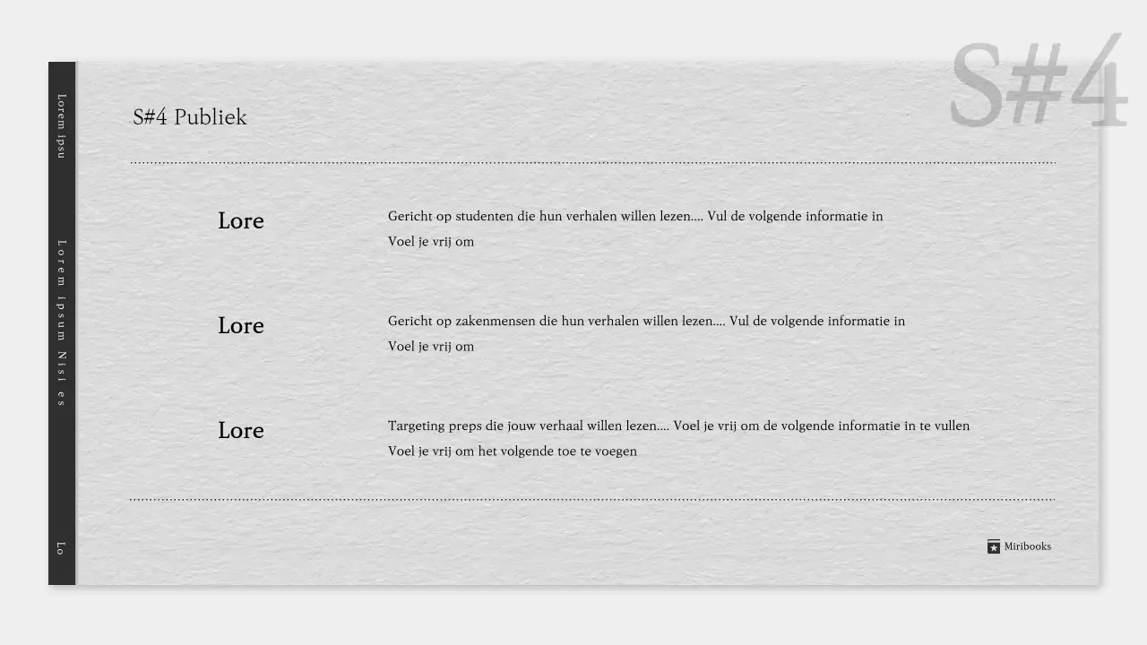 Een eenvoudige literaire prospectus in grijs en zwart