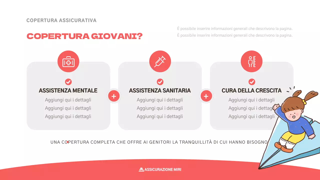 Simpatica proposta di assicurazione per bambini in rosa