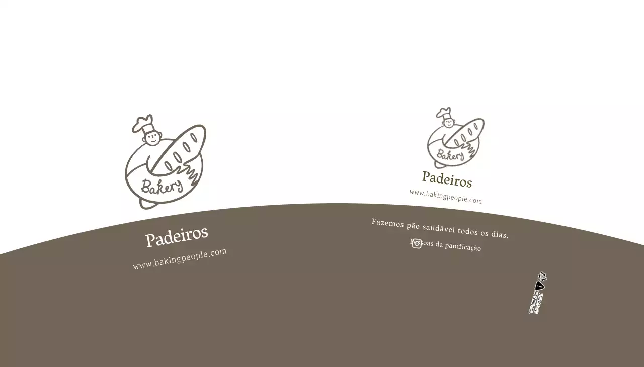 Café Padaria Ilustrada Castanho Branco