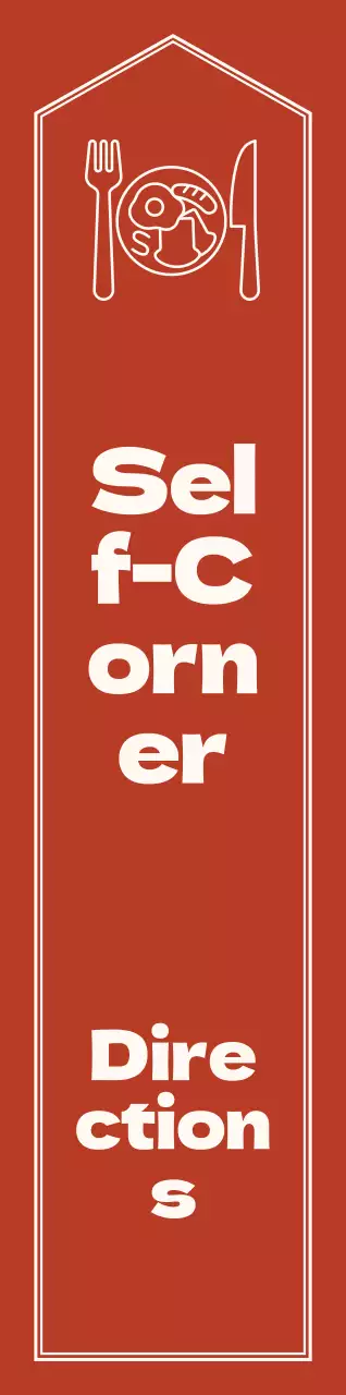 Flèche d'orientation simple et émotionnelle en rouge et jaune pâle avec indication de l'angle d'orientation.