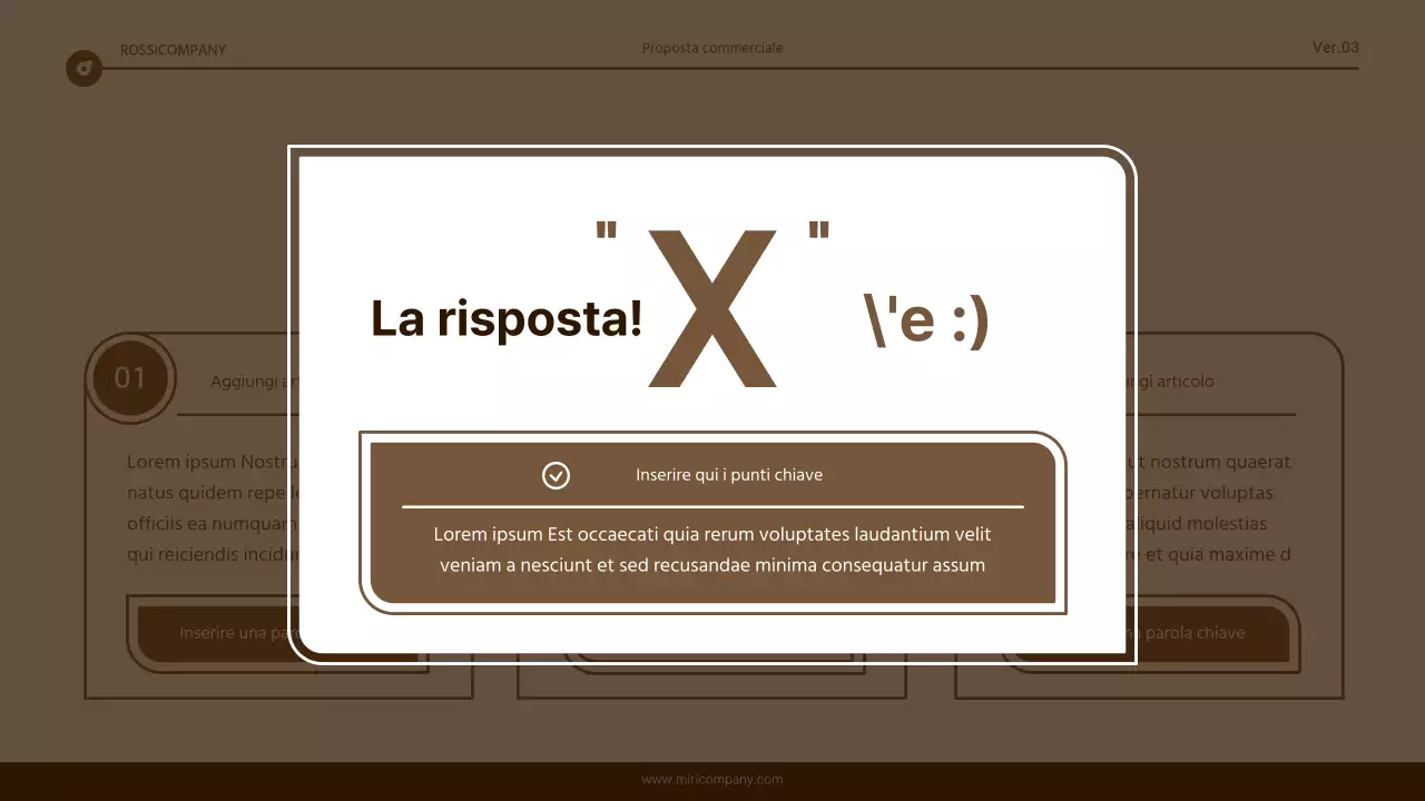 Semplice relazione di evidenziazione del testo in marrone e bianco