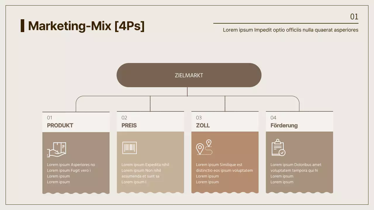 Braun-beiger Marketing-Mix