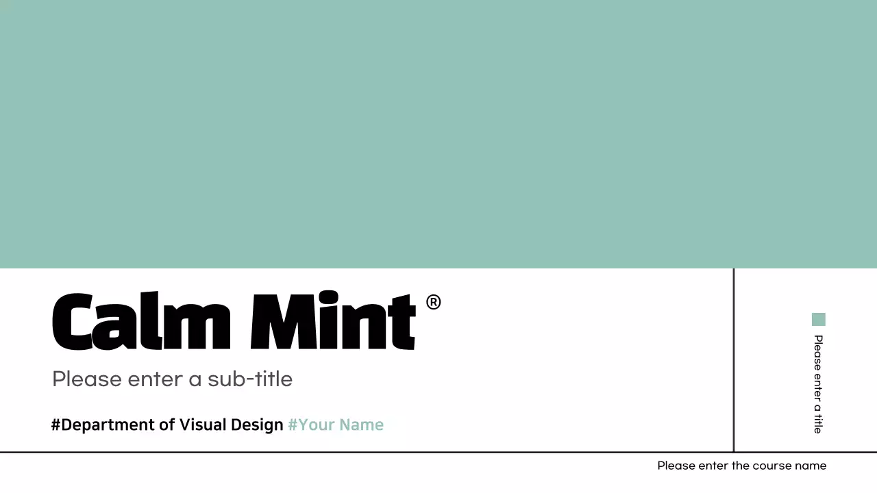 Mint Minimalist Design Course Presentation