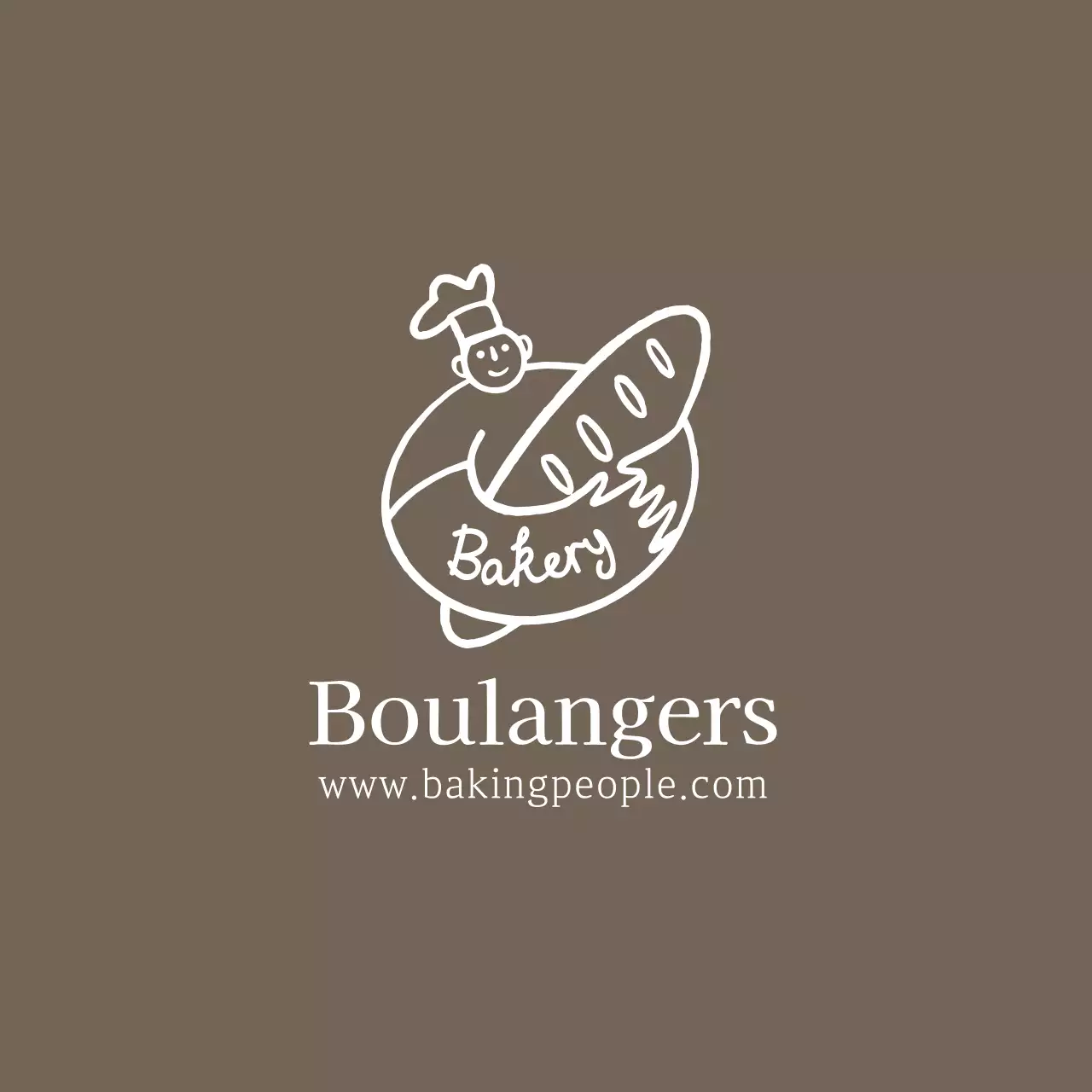 Illustration marron logo boulangerie étiquette boulangerie