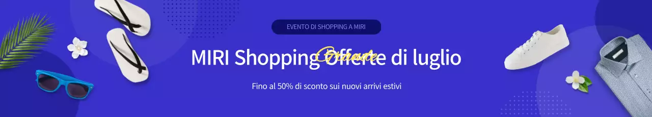 Promuovete il vostro evento di shopping estivo con un semplice concetto blu