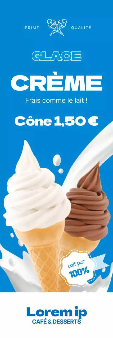 Mettre en évidence la photo bleue pour promouvoir les glaces propres