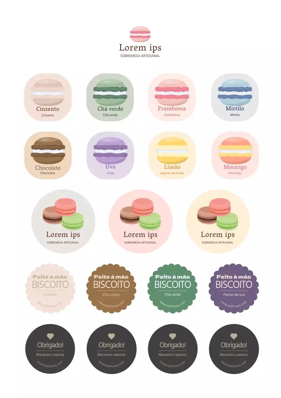 Autocolante à mão livre_Macaron