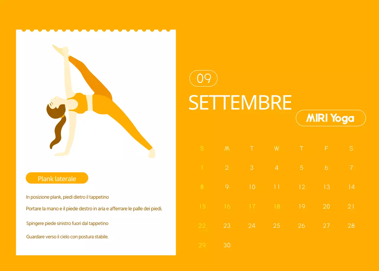 Calendari arancioni da regalare per promuovere il vostro studio di yoga