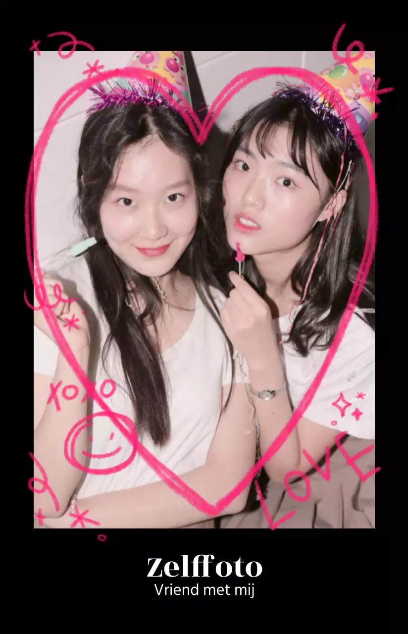 Zwart en roze tiener graffiti fotokaart frame