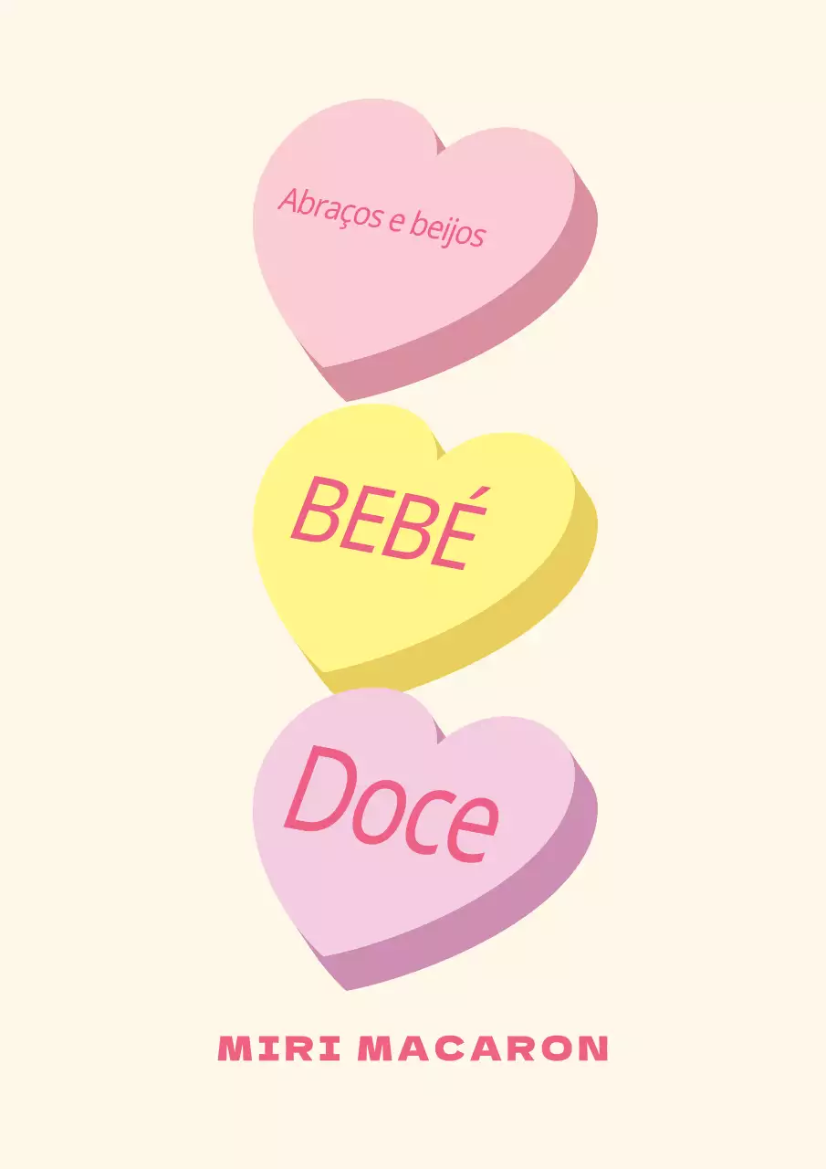 Cartaz promocional de café macaron amarelo e cor-de-rosa