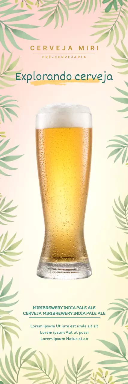 Estandarte de cerveja artesanal tropical