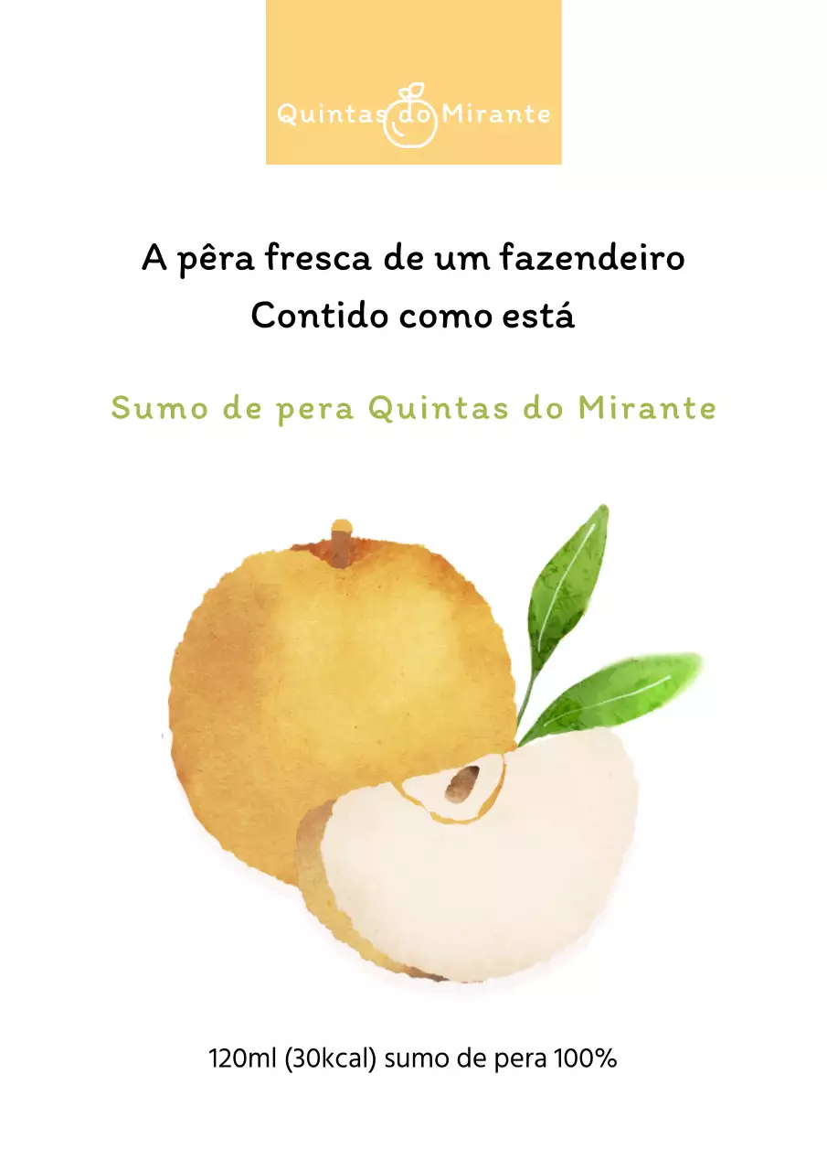 Cartaz de vendas de sumo de pera amarelo bonito