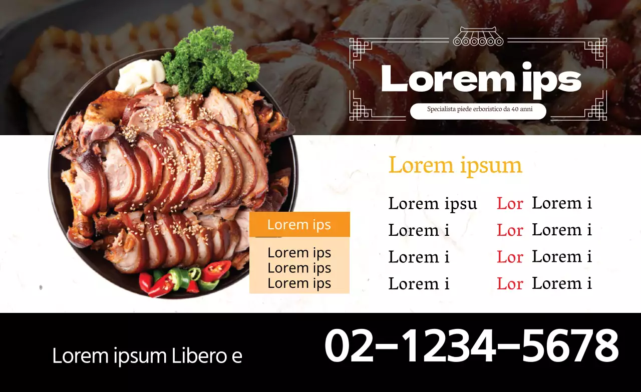 La foto in nero mette in risalto il menu del ristorante con zampone di maiale pulito