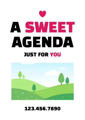 Pink Simple Agenda Notice Poster