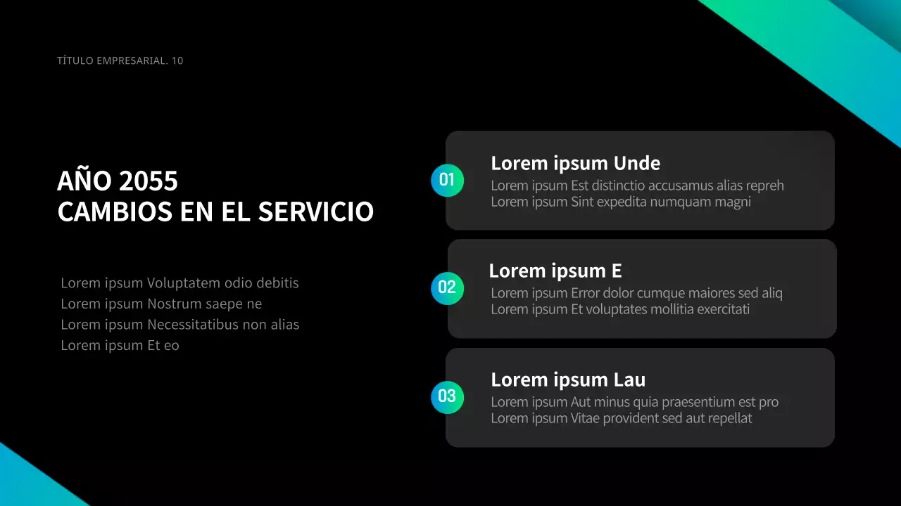 Negocios en negro y degradados