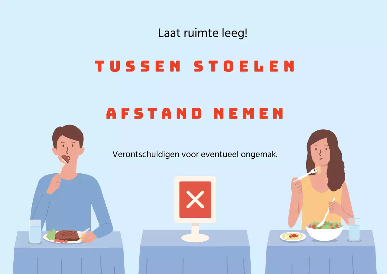 hemels oranje illustratie corona preventie sociale distantiëring