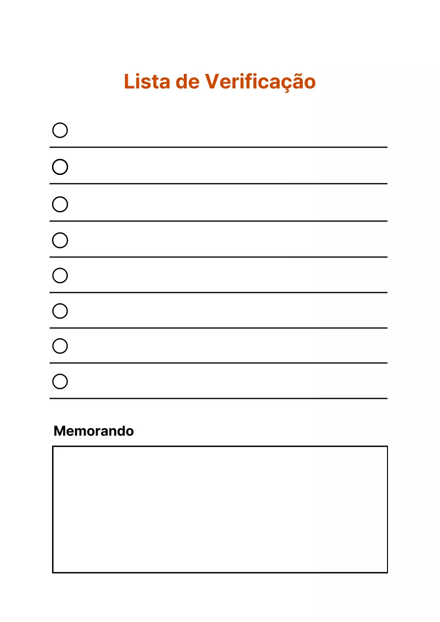 Cartaz com design simples de lista de controlo em branco e vermelho