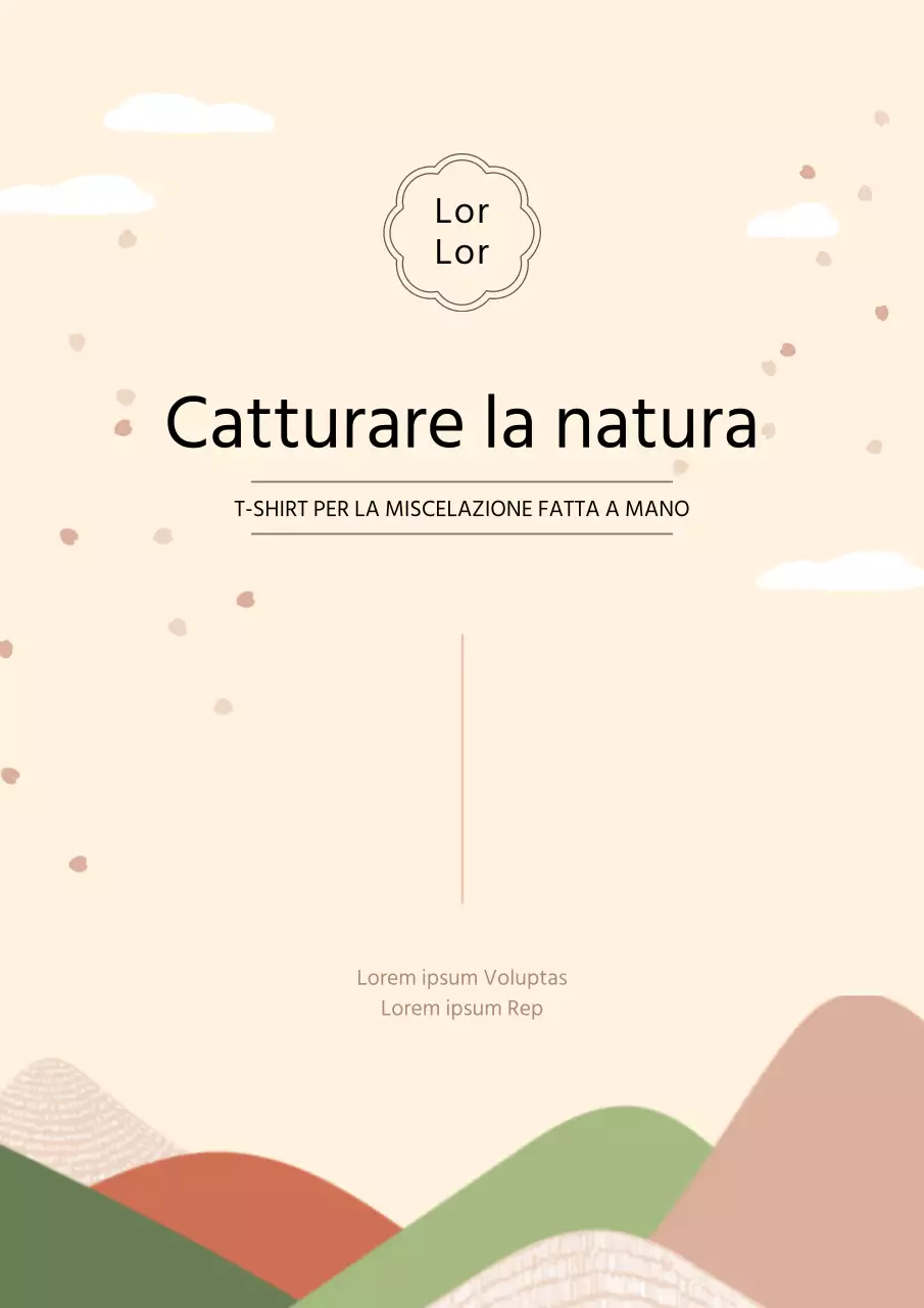 Simpatico poster promozionale di una casa da tè con sfondo avorio