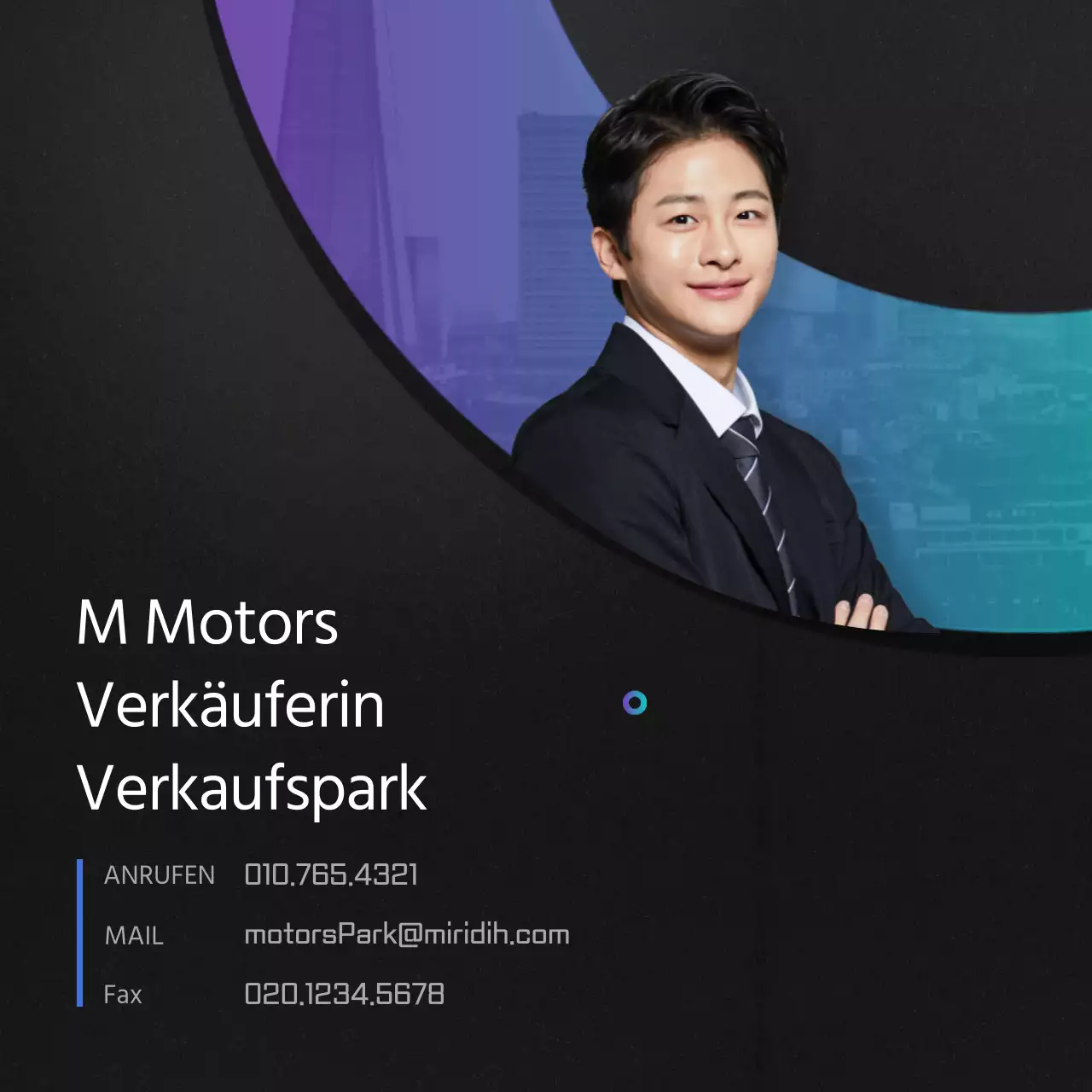 Verkäuferprofile in Schwarz und Farbverläufen