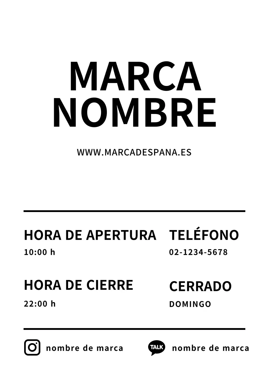Cartel transparente con el horario de apertura